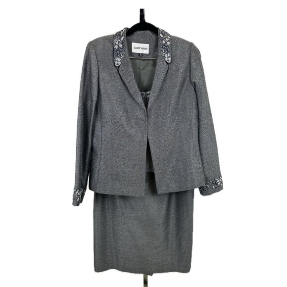 Gorgeous Albert Nipon 3 Piece Evening Suit with Beaded Embelisments- Size 10 - Picture 1 of 5
